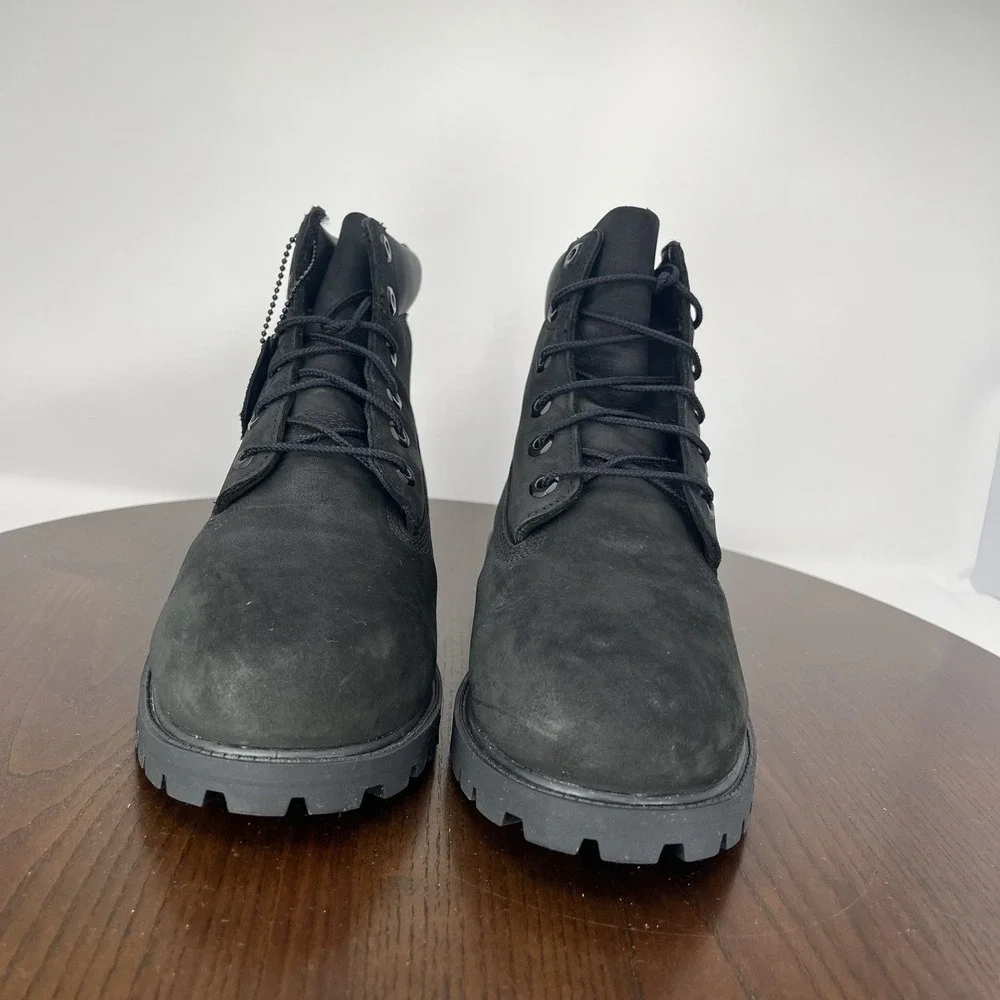 Timberland 6-inch Premium Boot Boys  Junior 7 Black Nubuck Insulated Ankle 12907
